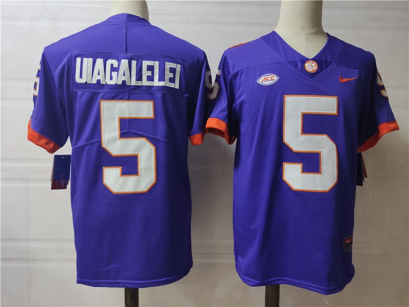 Men Clemson Tigers #5 Uiagalelei Purple Nike 2025 NCAA Jersey->ncaa teams->NCAA Jersey
